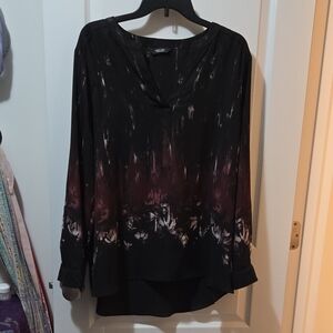 Simply Vera Vera Wang Black and Purple Blouse
